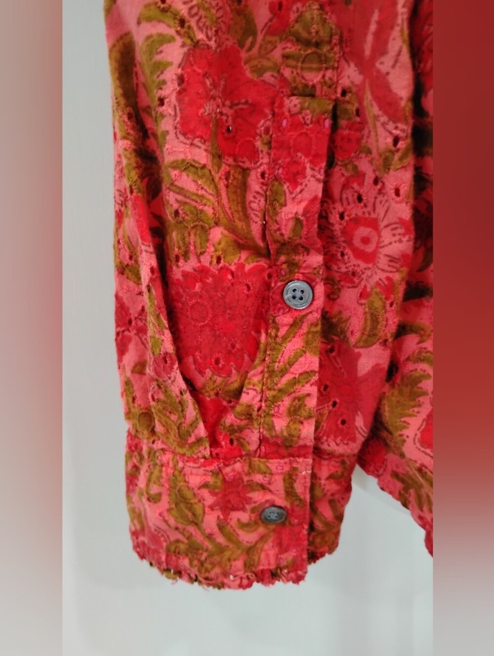 SUNDANCE EYELET LACE BLOUSE - Picture 7 of 9